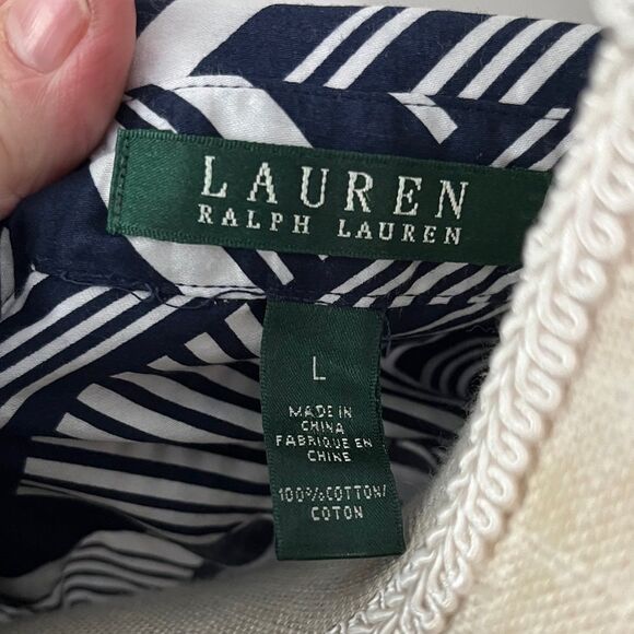 Ralph Lauren Navy and White Striped Button Down Shirt - Picture 2 of 9